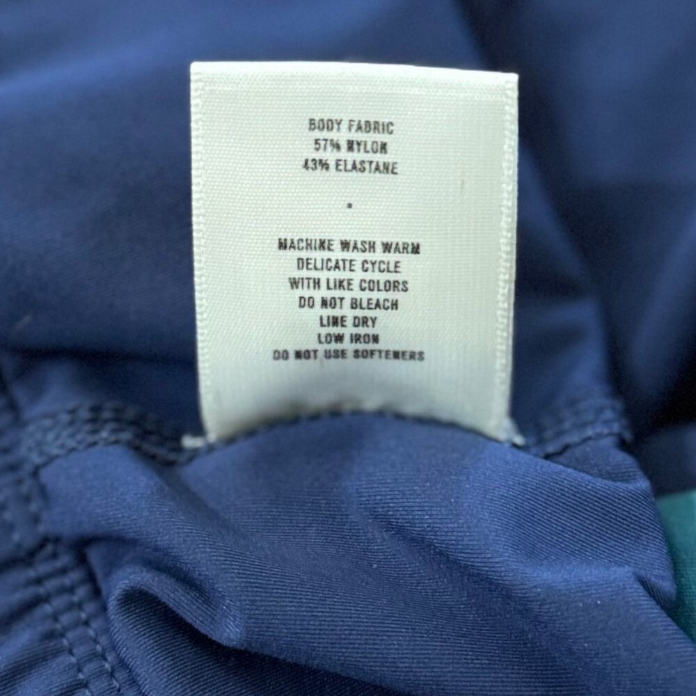 Tracksmith Bell Lap Crop Top size Medium Everglade Green Navy Sash Rabbit Logo - Picture 7 of 7